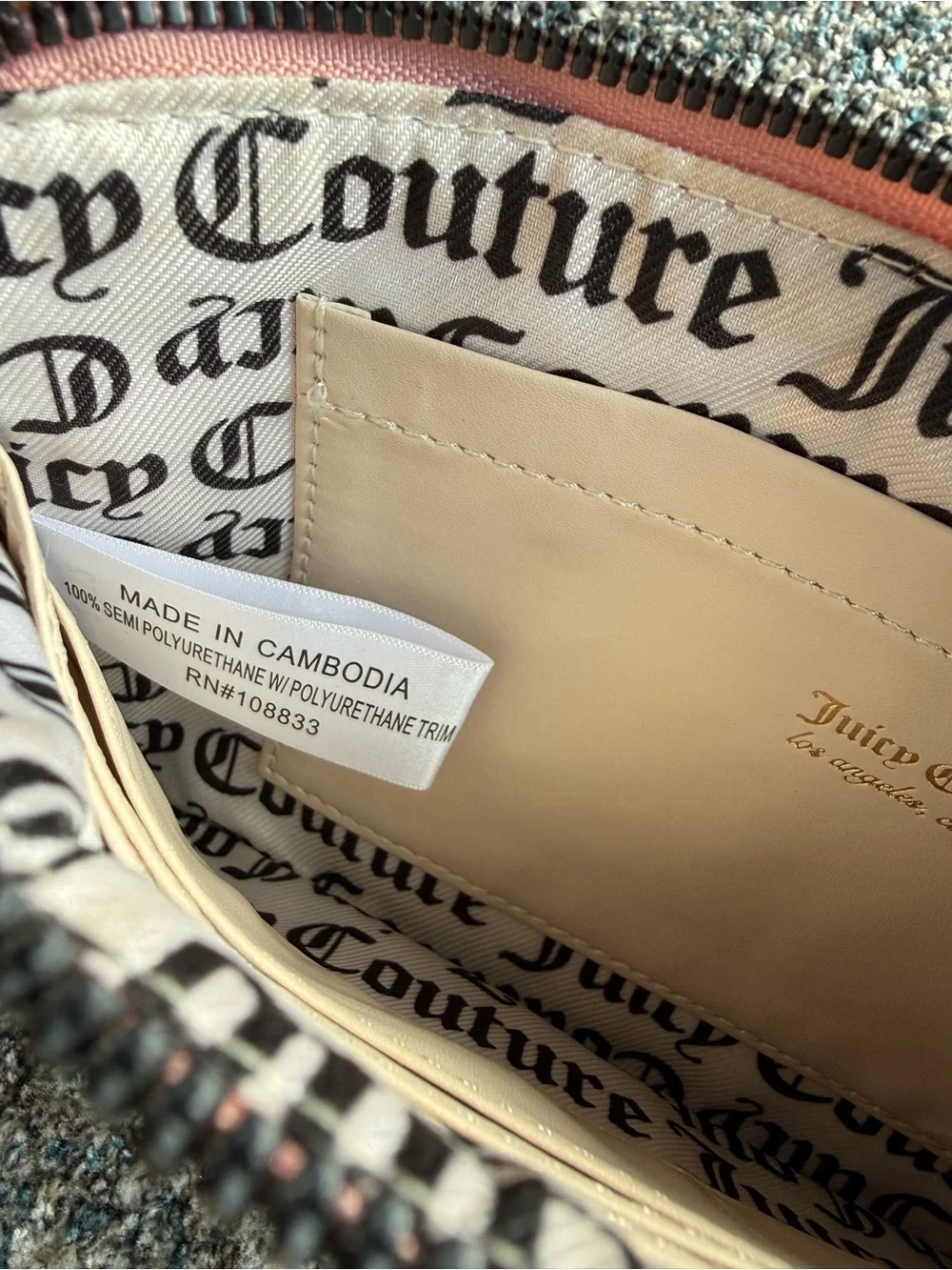 Juicy Couture Blush Pink Pebbled Wristlet Clutch